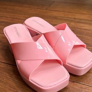 Jeffrey Campbell Bubblegum Light Pink Womens Size 9 Platform Heel Sandals